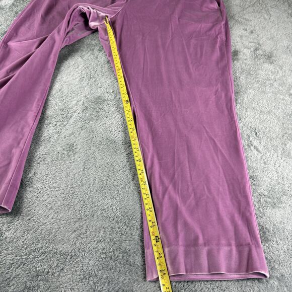 Wildfang Pants Womens 16 Purple Empower Velvet Slim Crop Stretch Trousers New - Picture 3 of 13